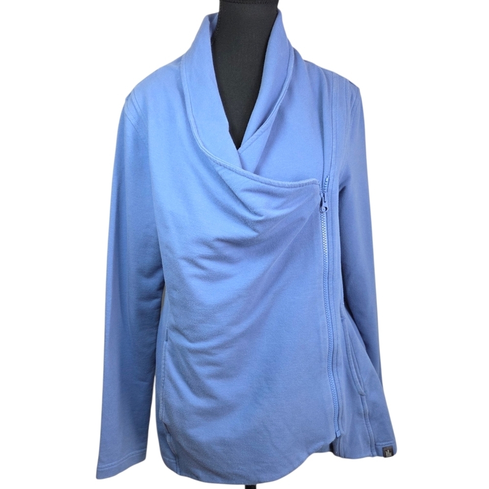 The North Face Women's Blue Cottin Long Sleeve Sweater With Side Zipper L